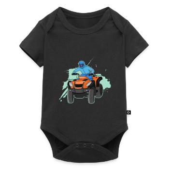 Mud ATV Design für Quad-Fahrer - Baby Premium Kurzarmbody - Schwarz - Vorne