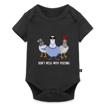 Cool Don't Mess Pigeons design for pigeon fans - Baby Premium short-sleeve bodysuit - black - Front