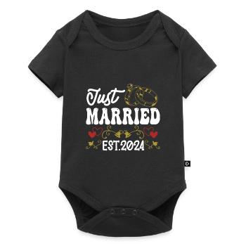 just Married 2024 Newlywed Couple Wedding - Baby Premium short-sleeve bodysuit - black - Front