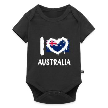 I love Australia / Ich Liebe Australien Land - Baby Premium short-sleeve bodysuit - black - Front