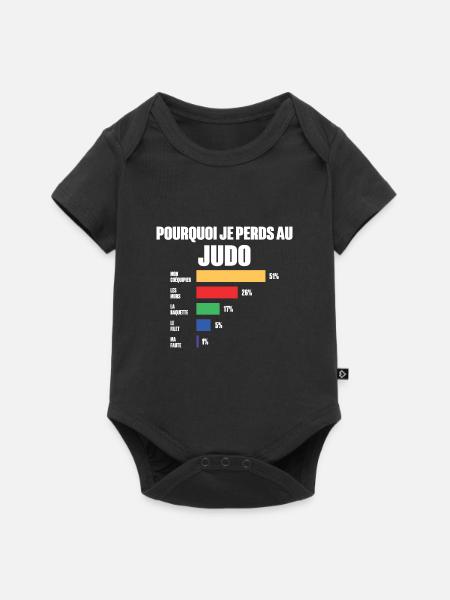 Maillot Judo je peux pas j'ai Judo - Body à manches courtes Premium Bébé - noir