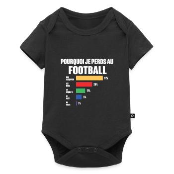 Maillot De Football je peux pas j'ai Football - Body à manches courtes Premium Bébé - noir - Devant