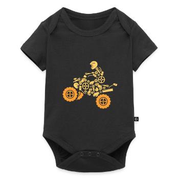 Technisches ATV-Design für Quad-Biker - Baby Premium Kurzarmbody - Schwarz - Vorne