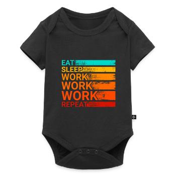 Eat Sleep Hard Work Design pour être fier et motivé - Body à manches courtes Premium Bébé - noir - Devant