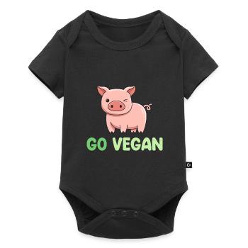 Pig design for proud vegans - Baby Premium short-sleeve bodysuit - black - Front