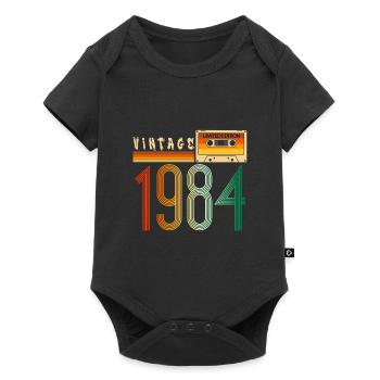 Année 1984 Old School Cassette Musique Rétro - Body à manches courtes Premium Bébé - noir - Devant