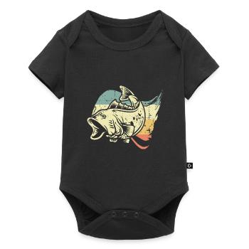 Pêcheur de poisson - Body à manches courtes Premium Bébé - noir - Devant