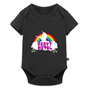 Heavy Metal Unicorn Shirt Damen metal Einhorn - Body à manches courtes Premium Bébé - noir - Devant