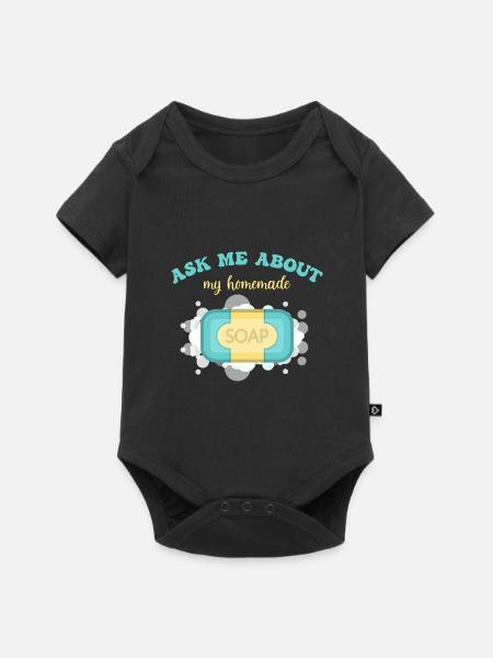 Seife Herstellen Handgemachte Seife - Baby Premium Kurzarmbody - Schwarz