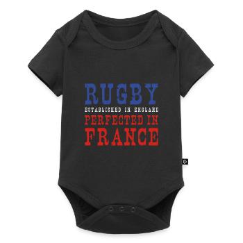 Rugby Perfected In France Rugby - Baby Premium Kurzarmbody - Schwarz - Vorne
