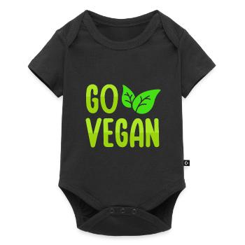 Go Vegan Design pour les fiers végétaliens - Body à manches courtes Premium Bébé - noir - Devant
