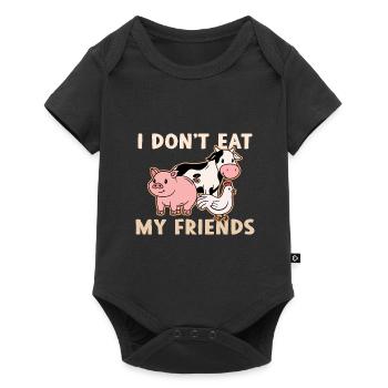 Friends of Chicken Pig Cow Design for Vegans - Baby Premium short-sleeve bodysuit - black - Front