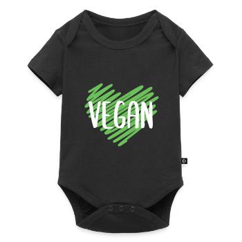 Conception de cœur végétalien pour les fiers végétaliens - Body à manches courtes Premium Bébé - noir - Devant