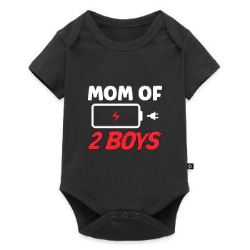 Mom of 2 boys - Baby Premium Kurzarmbody - Schwarz - Vorne
