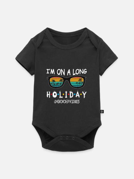 I’m on holiday - Baby Premium Kurzarmbody - Schwarz