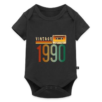 Année 1990 Old School Cassette Musique Rétro - Body à manches courtes Premium Bébé - noir - Devant