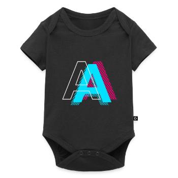 Pop Art Letter A Gift - Baby Premium short-sleeve bodysuit - black - Front