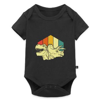 Dinosaur Triceratops T-Rex - Baby Premium short-sleeve bodysuit - black - Front