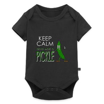 Keep calm and eat a pickle - Manger du concombre - Body à manches courtes Premium Bébé - noir - Devant