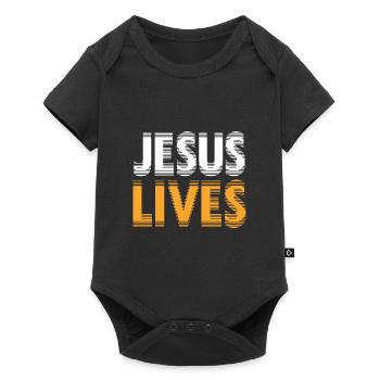 Jésus vit la Bible - Body à manches courtes Premium Bébé - noir - Devant