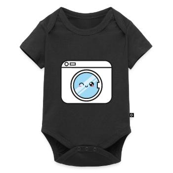 Machine à laver Kawaii Drôle doux - Body à manches courtes Premium Bébé - noir - Devant
