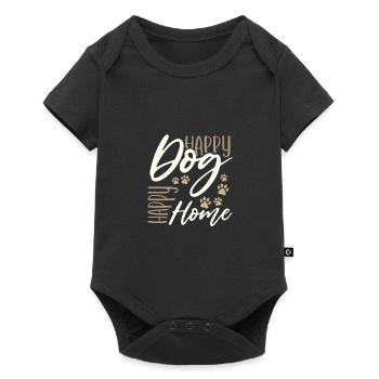 Happy Dog Happy Home Dog Lover Cadeaux - Body à manches courtes Premium Bébé - noir - Devant
