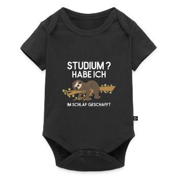 Sloth Faulenzer Süßes Faultier Geschenk - Baby Premium Kurzarmbody - Schwarz - Vorne