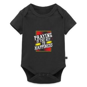 Christian Gift Praying Key to Happiness Prayer - Baby Premium short-sleeve bodysuit - black - Front
