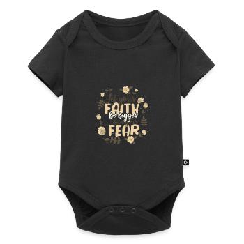 Que le christianisme laisse la foi être plus grande que la peur - Body à manches courtes Premium Bébé - noir - Devant