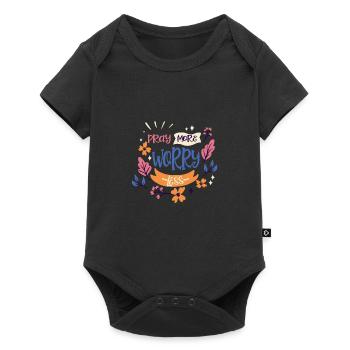 Christianity Pray More Worry Less Christian Gift - Baby Premium short-sleeve bodysuit - black - Front