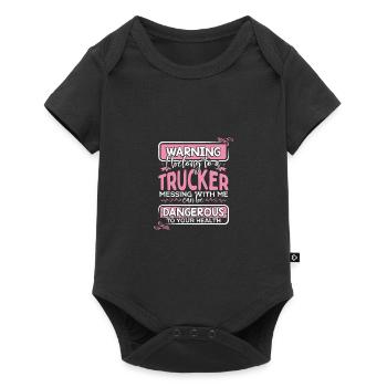 Truckers Wife Gift Warning Appartenir à un camionneur - Body à manches courtes Premium Bébé - noir - Devant