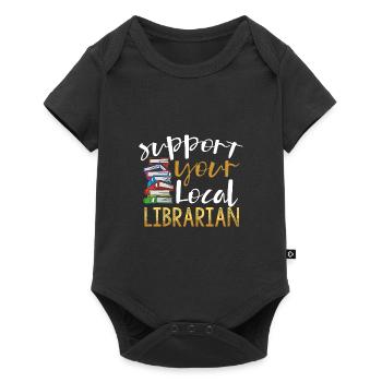 Lire un livre Soutenir le cadeau d’un bibliothécaire local - Body à manches courtes Premium Bébé - noir - Devant