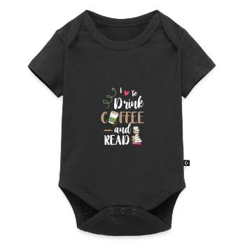 Love to Drink Coffee and Read Books Coffee - Baby Premium short-sleeve bodysuit - black - Front