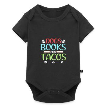 Book Lover Gift Dogs Books and Tacos Gift for - Baby Premium short-sleeve bodysuit - black - Front