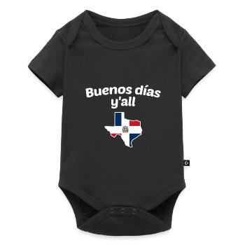 Dominikanisches Texas-Design für Einwanderer - Baby Premium Kurzarmbody - Schwarz - Vorne