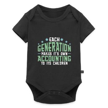 Jede Generation macht ihre eigene Buchhaltung - Baby Premium Kurzarmbody - Schwarz - Vorne