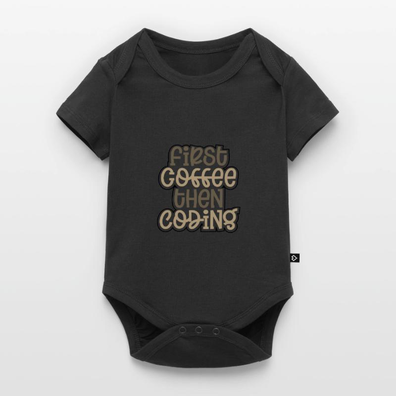 Coder Gift First Coffee Then Coding Gift Ideas Baby Premium short-sleeve bodysuit