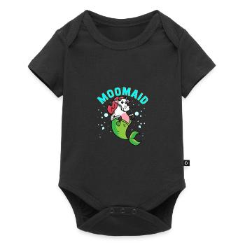 Moomaid Funny Cow Mermaid Sarcasm Gifts - Baby Premium short-sleeve bodysuit - black - Front