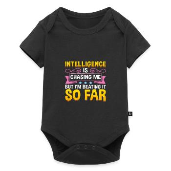 Intelligence sarcastique me poursuivant en le battant si bien - Body à manches courtes Premium Bébé - noir - Devant