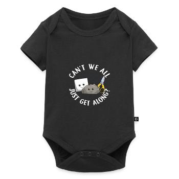 Ne pouvons-nous pas tous nous entendre Rock Paper Scissors - Body à manches courtes Premium Bébé - noir - Devant