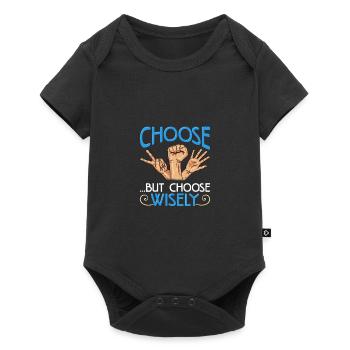 Steinpapierschere wählen, aber kluges Geschenk wählen - Baby Premium Kurzarmbody - Schwarz - Vorne
