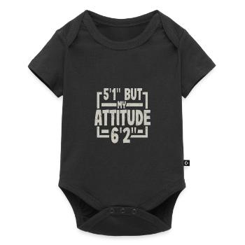 Short Person Gift 5ft 1in Attitude 6ft 2in - Baby Premium short-sleeve bodysuit - black - Front