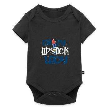 Mädchen Stuff Verrückter Lippenstift Lady Frau Geschenk - Baby Premium Kurzarmbody - Schwarz - Vorne