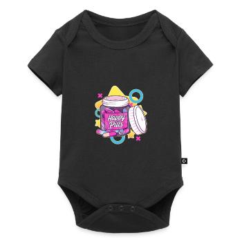 Coloré et amusant Happy Pills Sarcasme Humour Cadeau - Body à manches courtes Premium Bébé - noir - Devant