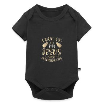 Christliche Gaben, die ich auf Jesus und ätherische Öle treibe - Baby Premium Kurzarmbody - Schwarz - Vorne
