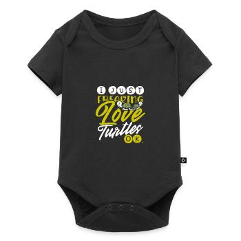 Turtle Lover Geschenk Just Freaking Love Turtles - Baby Premium Kurzarmbody - Schwarz - Vorne