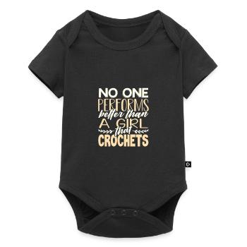 Girl Crocheter Gifts No One Performs Better than - Baby Premium short-sleeve bodysuit - black - Front