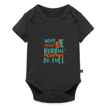 Näherin Geschenk Möge Ihre Spule immer voll sein - Baby Premium Kurzarmbody - Schwarz - Vorne