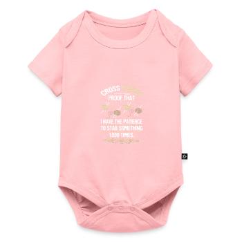 Cross Stitch Patience to Stab Something 1000 - Baby Premium short-sleeve bodysuit - rose - Front