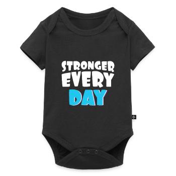 Stronger every day - Baby Premium Kurzarmbody - Schwarz - Vorne